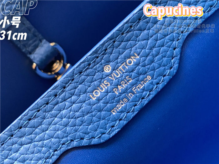 Louis Vuitton Capucines MM Bag Taurillon Leather M42259 Blue High