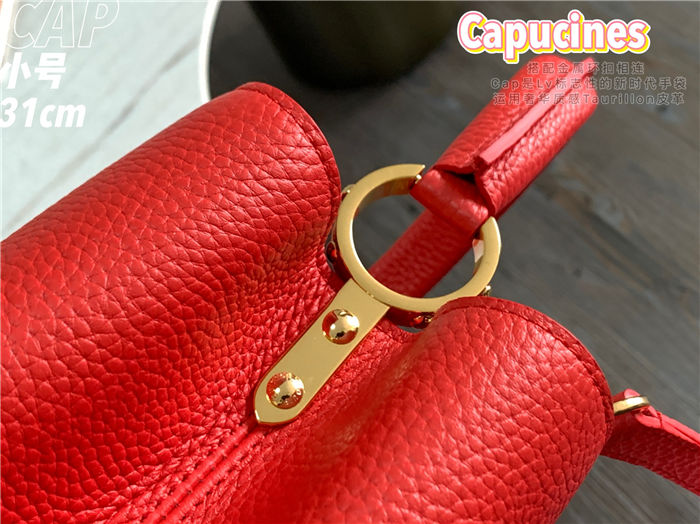 Louis Vuitton Capucines MM Bag Taurillon Leather M42259 Red High