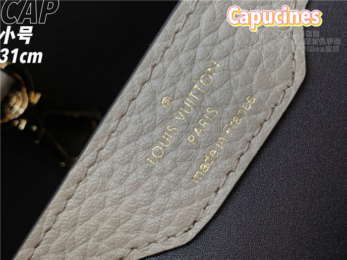 Louis Vuitton Capucines MM Bag Taurillon Leather M42259 Taupe High