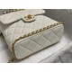 Chanel CHAIN BACKPACK Grained Calfskin & Gold-Tone Metal AS4490 White A