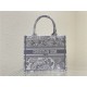 SMALL Dior BOOK TOTE Toile de Jouy Embroidery Grey High