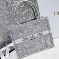 SMALL Dior BOOK TOTE Toile de Jouy Embroidery Grey High