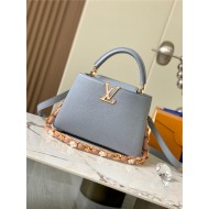 Louis Vuitton Capucines BB Bag Taurillon Leather M23280 Grey Blue High