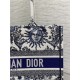 MEDIUM Dior BOOK TOTE Toile de Jouy Soleil Embroidery Blue High