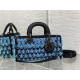 LADY D-JOY BAG MEDIUM Beaded Blue High