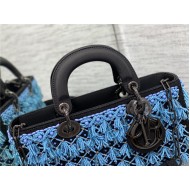 LADY D-JOY BAG MEDIUM Beaded Blue High