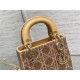 MINI LADY Dior BAG Cannage Cotton with Micropearl Embroidery Beige High