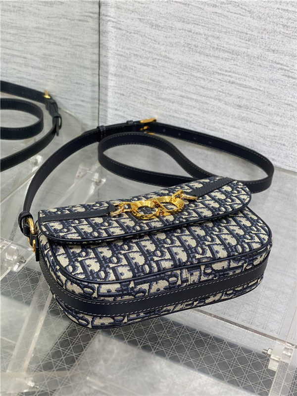 Dior Small CD Besace Bag Dior Oblique Jacquard Blue High