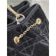 Dior DREAM BUCKET BAG Cannage Cotton with Micropearl Embroidery Black High