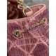 Dior DREAM BUCKET BAG Cannage Cotton with Micropearl Embroidery Pink High