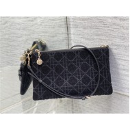 Dior DREAM POUCH Cannage Cotton with Micropearl Embroidery Black High