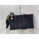 Dior DREAM POUCH Cannage Cotton with Micropearl Embroidery Black High