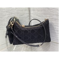 Dior DREAM POUCH Cannage Cotton with Micropearl Embroidery Black High