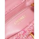 Chanel MINI SHOPPING BAG AS4416 Cotton Tweed & Gold-Tone Metal Pink High