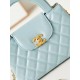 Chanel MINI SHOPPING BAG AS4416 Shiny Aged Calfskin & Gold-Tone Metal Blue High