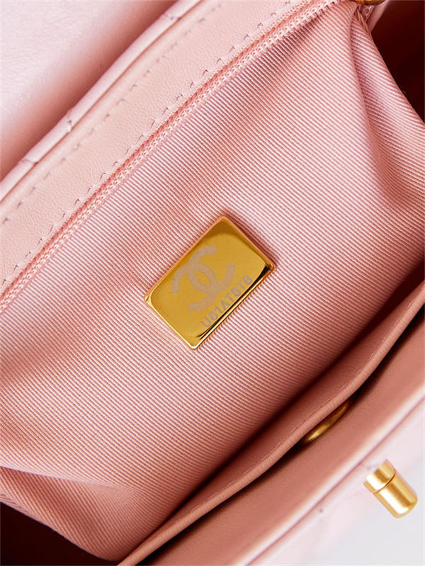 Chanel MINI SHOPPING BAG AS4416 Shiny Aged Calfskin & Gold-Tone Metal Pink High