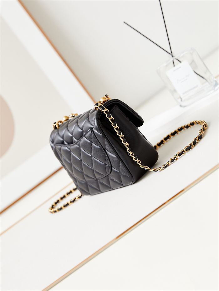 Chanel MINI FLAP BAG AS4384 Lambskin & Gold-Tone Metal Black High