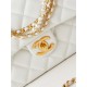 Chanel MINI FLAP BAG AS4384 Lambskin & Gold-Tone Metal White High