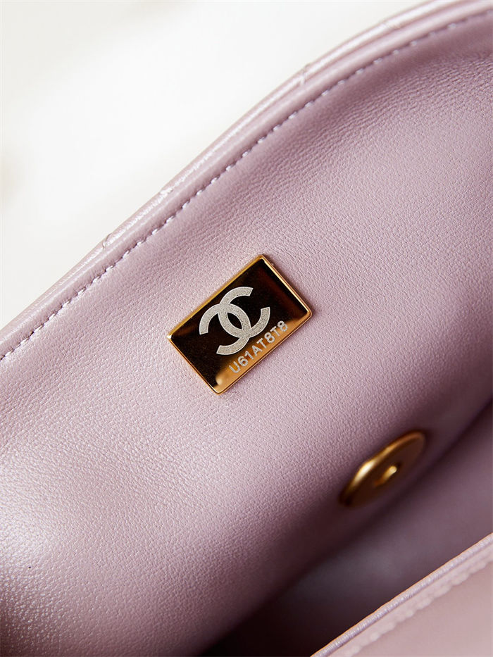 Chanel MINI FLAP BAG AS4384 Lambskin & Gold-Tone Metal Pink High