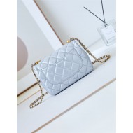 Chanel MINI FLAP BAG AS4384 Lambskin & Gold-Tone Metal Blue High