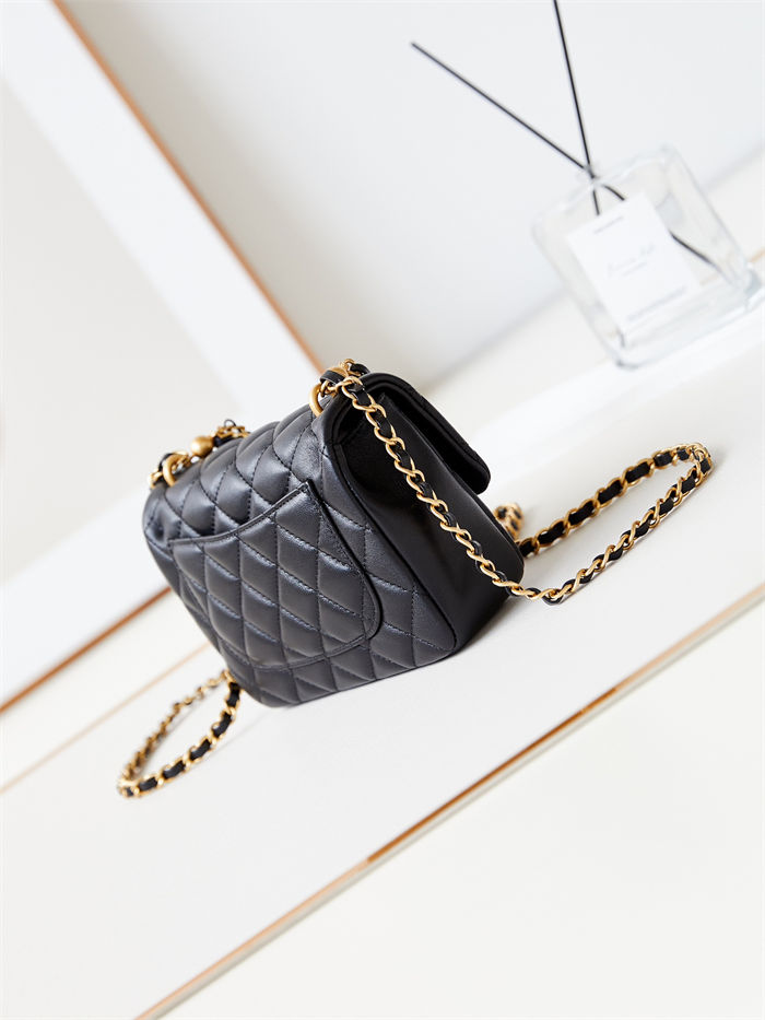 Chanel MINI FLAP BAG AS4385 Lambskin & Gold-Tone Metal Black High