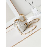 Chanel MINI FLAP BAG AS4385 Lambskin & Gold-Tone Metal White High