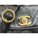 Chanel Large Hobo handbag As4668 Shiny calfskin & gold-tone metal Black High