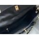 Chanel Large Hobo handbag As4668 Shiny calfskin & gold-tone metal Black High