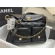 Chanel Large Hobo handbag As4668 Shiny calfskin & gold-tone metal Black High