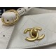 Chanel Large Hobo handbag As4668 Shiny calfskin & gold-tone metal White High