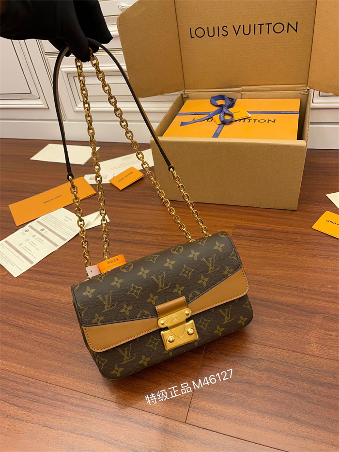 Louis Vuitton MARCEAU chain handbag Monogram coated canvas and cowhide leather M46127 Top