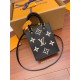 Louis Vuitton PETIT SAC PLAT Monogram Empreinte embossed supple grained cowhide leather Black M57937 Top