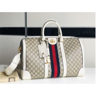 Gucci Savoy medium duffle bag 681295 GG Supreme canvas White High