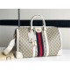 Gucci Savoy medium duffle bag 681295 GG Supreme canvas White High