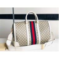 Gucci Savoy medium duffle bag 681295 GG Supreme canvas White High