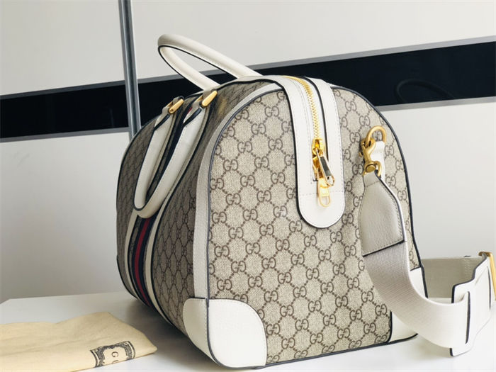 Gucci Savoy medium duffle bag 681295 GG Supreme canvas White High