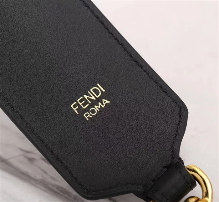 Fendi STRAP YOU Leather shoulder strap Black High