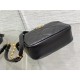 Small Dior Caro Top Handle Camera Bag Macrocannage Calfskin Black High