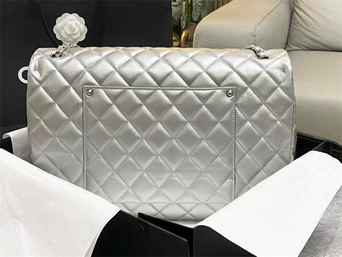 Chanel XXL Small Bag Metallic Lambskin Silver High