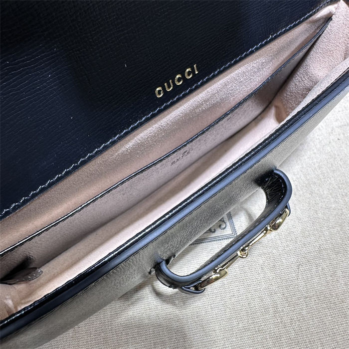 GUCCI HORSEBIT 1955 MINI BAG 752002 Leather Black High