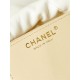 Chanel 22 MINI HANDBAG Shiny Calfskin White & Gold-Tone Metal AS3980 High