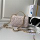 Chanel MINI FLAP BAG WITH TOP HANDLE AS4847 Lambskin, Resin & Gold-Tone Metal Pink A