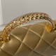 Chanel MINI FLAP BAG WITH TOP HANDLE AS4847 Lambskin, Resin & Gold-Tone Metal Gold A