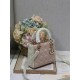 Two-Tone Small Lady Dior Bag Two-Tone Cannage Lambskin Latte and Powder Pink High