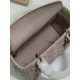 Two-Tone Medium Lady Dior Bag Two-Tone Cannage Lambskin Latte and Powder Pink High