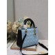 Two-Tone Medium Lady Dior Bag Two-Tone Cannage Lambskin Sky Blue and Black High