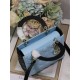 Two-Tone Medium Lady Dior Bag Two-Tone Cannage Lambskin Sky Blue and Black High