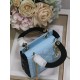 Two-Tone Mini Lady Dior Bag Two-Tone Cannage Lambskin Sky Blue and Black High