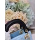 Two-Tone Mini Lady Dior Bag Two-Tone Cannage Lambskin Sky Blue and Black High