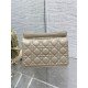 Small Dior Jolie Top Handle Bag Cannage Calfskin Beige High